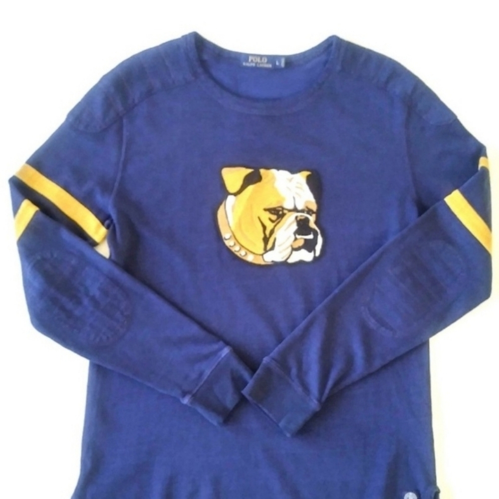 Ralph Lauren Polo 'Bulldog' Crewneck Rugby Varsity Shirt
